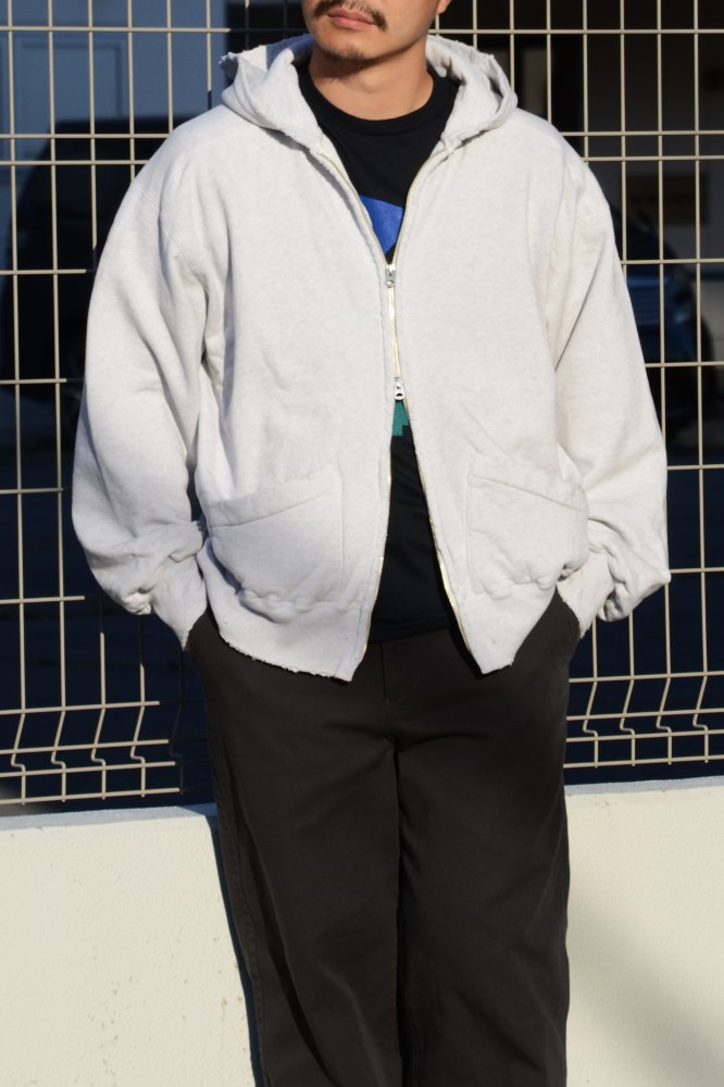 2025AW - ZIP UP HOODIE (HEATHER WHITE) ANC-CT136 - CIENTO WEB STORE