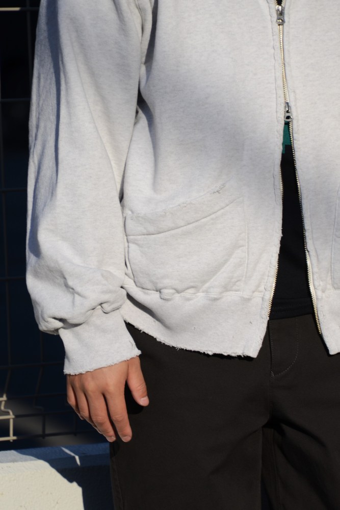 ancellm THERMAL LS T-SHIRT HEATHER WHITE オリジナル