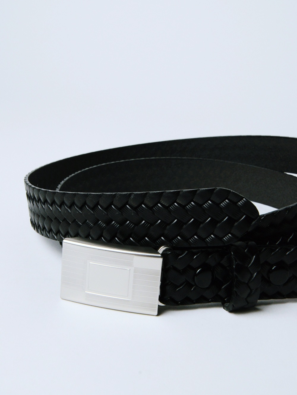 T.T｜LOT.021 BASKETWEAVE PATTERN BELT (BLACK) TTCORE021 - CIENTO