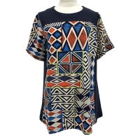 チュニック Aライン ラインストーン 転写プリント 半袖 1419 A3