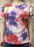 カットソー ラインストーン 転写プリント 半袖 1734 10 【cinq dix】|BAje