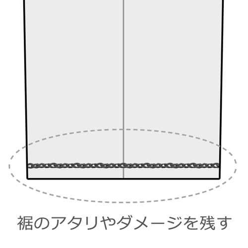 【心斎橋リフォーム提携】PANTS裾 貼り付けチェーンステッチ仕上げ