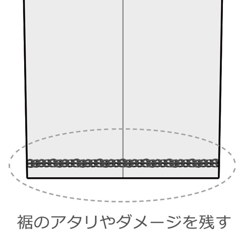 【心斎橋リフォーム提携】PANTS裾 貼り付けダブルチェーンステッチ仕上げ