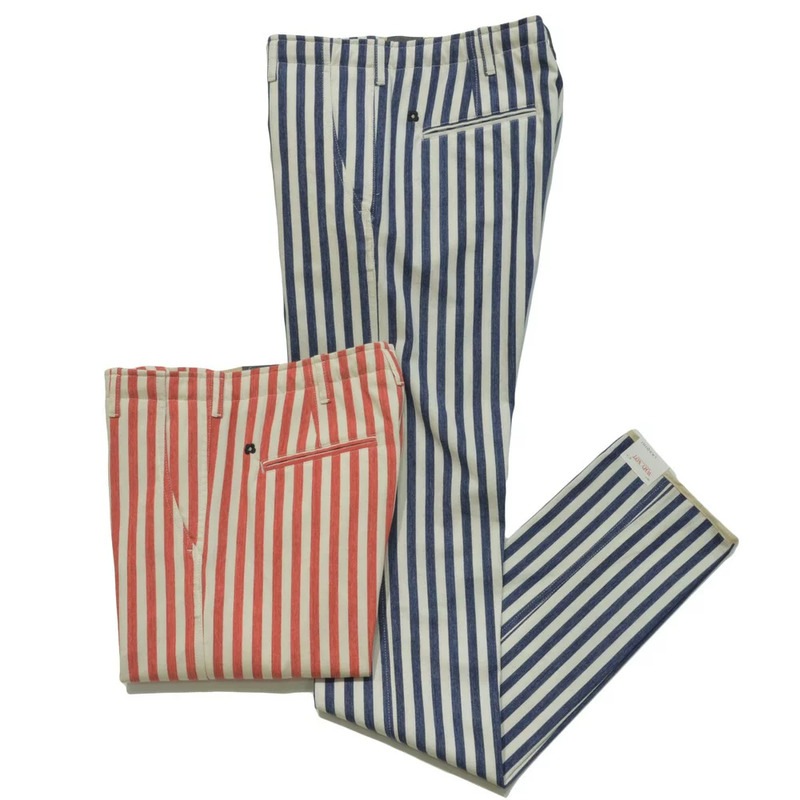 【40%OFF】LARDINI（ラルディーニ）<br>コットンストライプシャーリングテーパードパンツ NICE/46094 13061008022