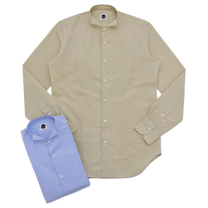 【SALE52%OFF】Bagutta（バグッタ）<br>コットンブロードソリッドウイングカラーブザムシャツ MARIO/06211 11071003054