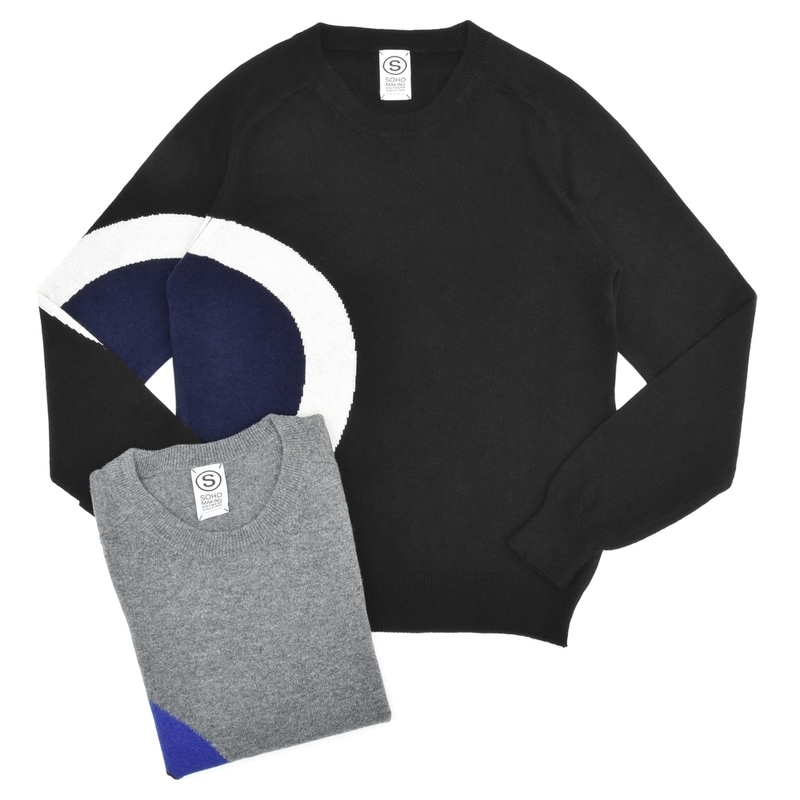 【SALE52%OFF】SOHO（ソーホー）<br>ウールカシミアレーヨンサークルクルーネックニット SH5250 16052024025