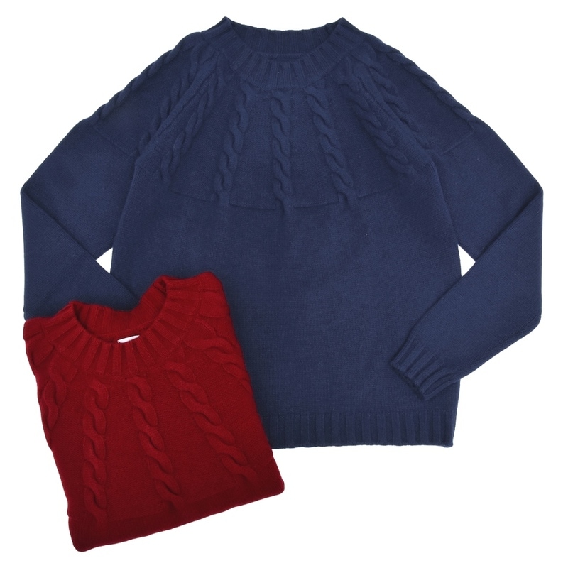 【SALE52%OFF】SOHO（ソーホー）<br>ミドルゲージウールケーブルクルーネックニット 7293 16042016025