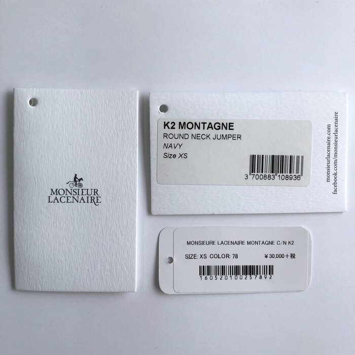 【SALE52%OFF】MONSIEUR LACENAIRE（ムッシュ ラスネール）<br>マウンテンインターシャクルーネックニットPULL MONTAGNE　16052010025