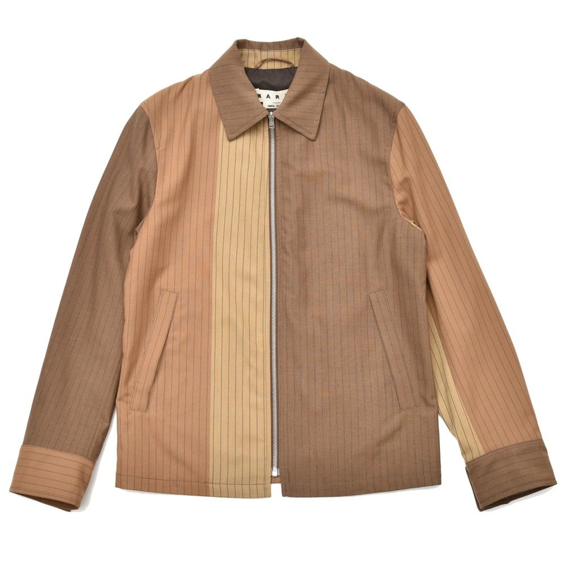 MARNI（マルニ）<br>ウールバイカラーマルチストライプジップアップブルゾン JUMUWAM096 14081401138