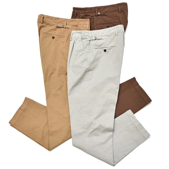 【40%OFF】CellarDoor（セラードアー）<br>ガーメントダイコットンストレッチ2Pサイドアジャスターテーパードパンツ SPORT P116 13081401025