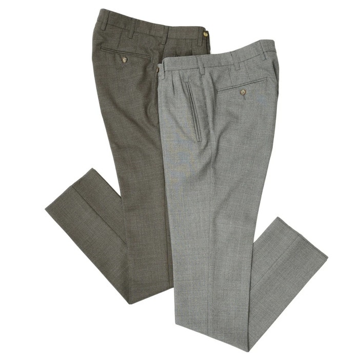 【SALE52%OFF】C&C PANTALONI（シーアンドシー パンタローニ）<br>ウールピンヘッドソリッド2プリーツテーパードパンツ 2502/1/C/61 13081005025