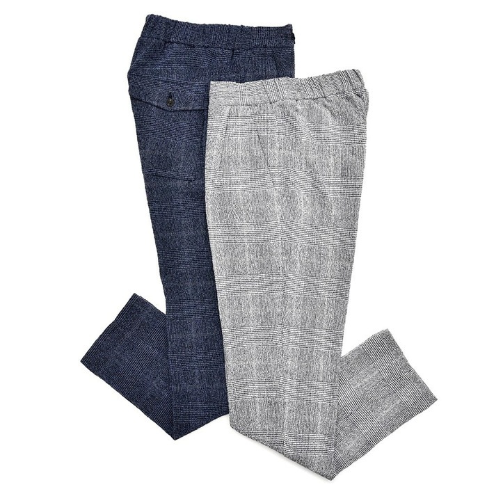 【SALE52%OFF】T-JACKET（ティージャケット）<br>コットンナイロンパイルジャージグレンチェック1プリーツシャーリングパンツ 60671002 13081001065