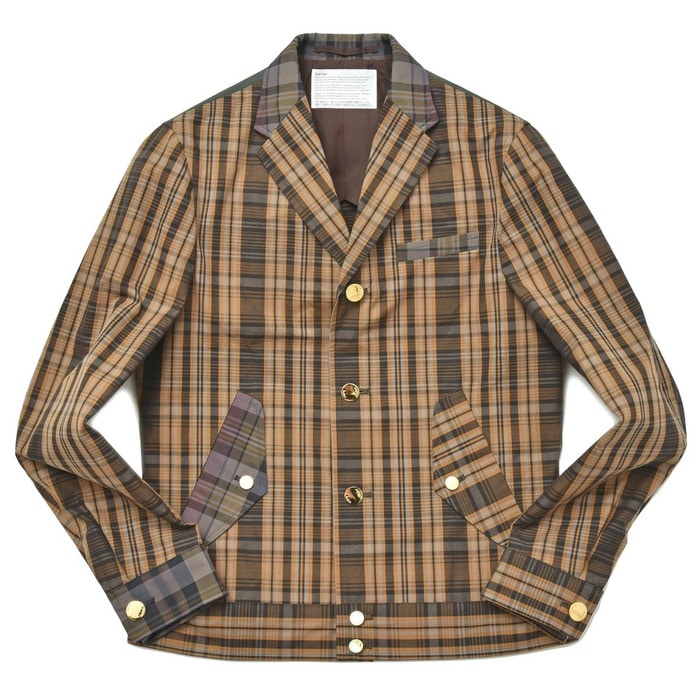 【40%OFF】kolor（カラー）<br>コットンマルチタータンチェックブルゾン 18SCM-J04104 14081400133