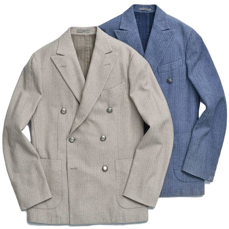【SALE52%OFF】BOGLIOLI（ボリオリ）<br>COATコート ウォッシュドコットンウールシルクヘリンボーン6Bダブルジャケット62715 17042004052