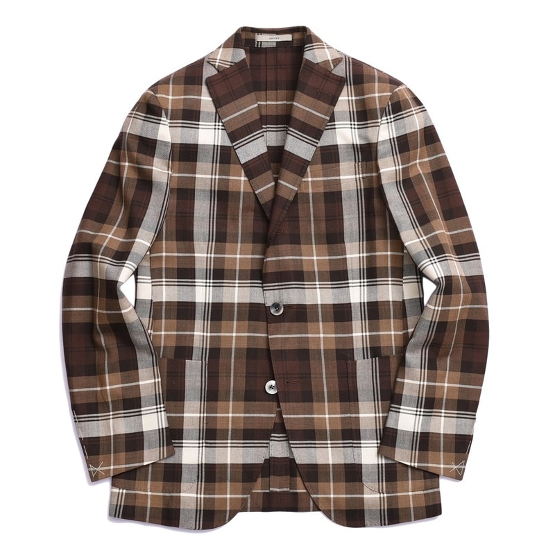 【40%OFF】BOGLIOLI(ボリオリ)<br>DOVERドーヴァー ウールホップサックタータンチェック3Bジャケット51766 17041009052