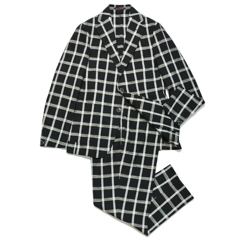 【SALE52%OFF】THE GIGI（ザ ジジ）<br>コットンホップサックウインドーペーン2B1プリーツスーツ ANGIE/A-D004 17161001039