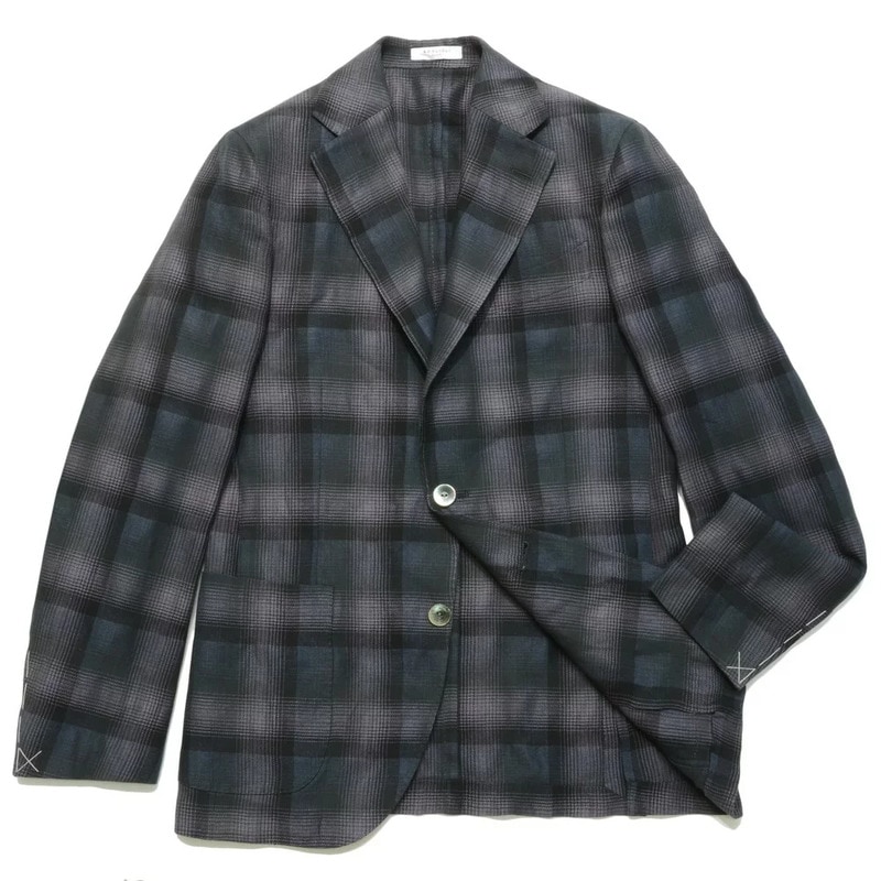 【SALE52%OFF】BOGLIOLI（ボリオリ）<br>NEW DOVERドーヴァー リネンコットンオンブレーチェック3Bジャケット X2902E/C007 17061006052