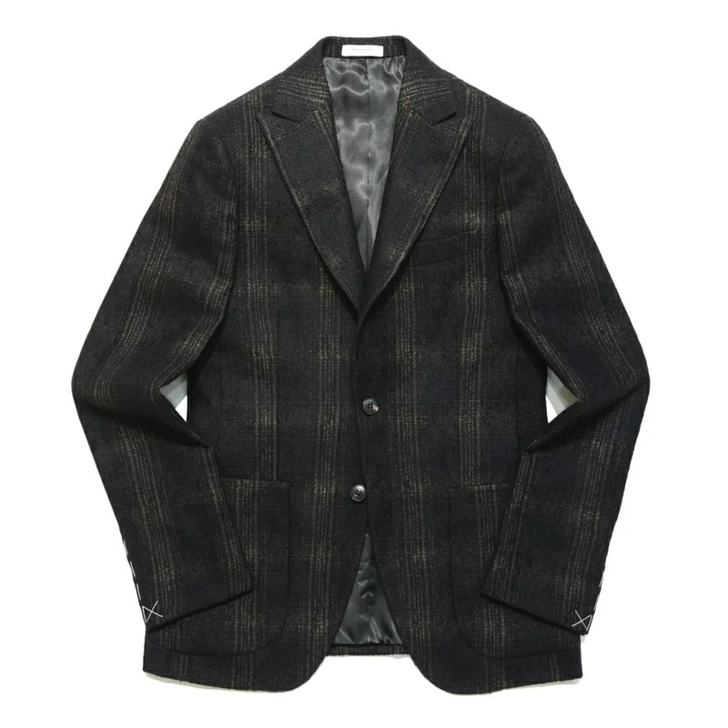 BOGLIOLI（ボリオリ）<br>SFORZAスフォルツァ レイズドウールナイロンレーヨンオンブレチェック2Bジャケット BFC012/Y6302A 17062002052