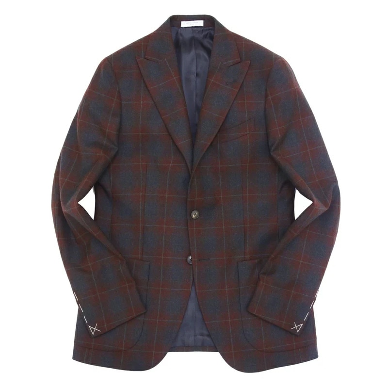 【SALE52%OFF】BOGLIOLI（ボリオリ）<br>SFORZAスフォルツァ ウールカシミアサキソニーオンブレーチェック2Bジャケット BFC136/Y6302A 17062006052