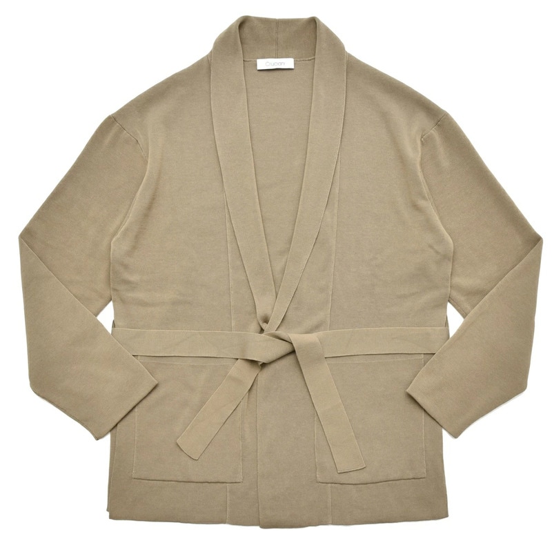 【SALE52%OFF】Cruciani（クルチアーニ）<br>ハイゲージコットンショールカラードロップショルダー1Bニットガウン CU21.230/21FR2 16081006022