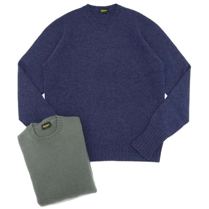 【SALE52%OFF】Drumohr（ドゥルモア）<br>ミドルゲージブラッシュドカシミアクルーネックニット D4K103 16062007027