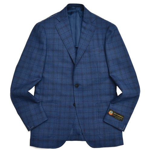 【SALE52%OFF】RING JACKET(リングヂャケット)<br>guji別注CARLO BARBERA ハイツイストウールホップサックオーバーチェック3Bジャケット GUJ-02F/RE058S09X 17081202028