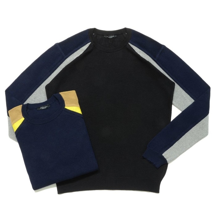 【SALE52%OFF】roberto collina（ロベルト コリーナ）<br>ミドルゲージ切り替えクルーネックニット 16301 16061007025