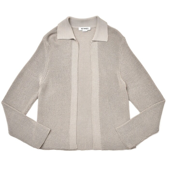 【SALE52%OFF】SUNNEI（サンネイ）<br>ハイゲージレーヨンナイロンリブボタンレスニット CAL01 C207 16091407025