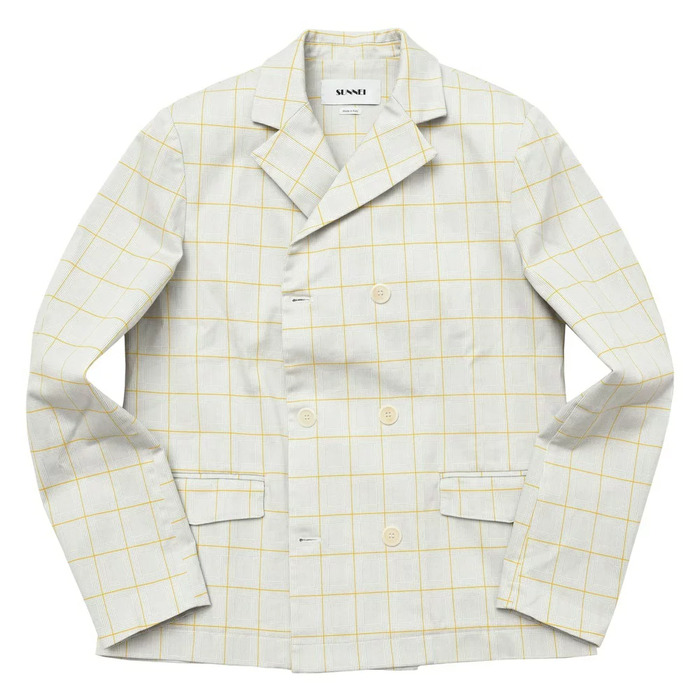 【SALE52%OFF】SUNNEI（サンネイ）<br>コットンストレッチオーバーチェック6Bダブルジャケット BLD07/A91 17071004025