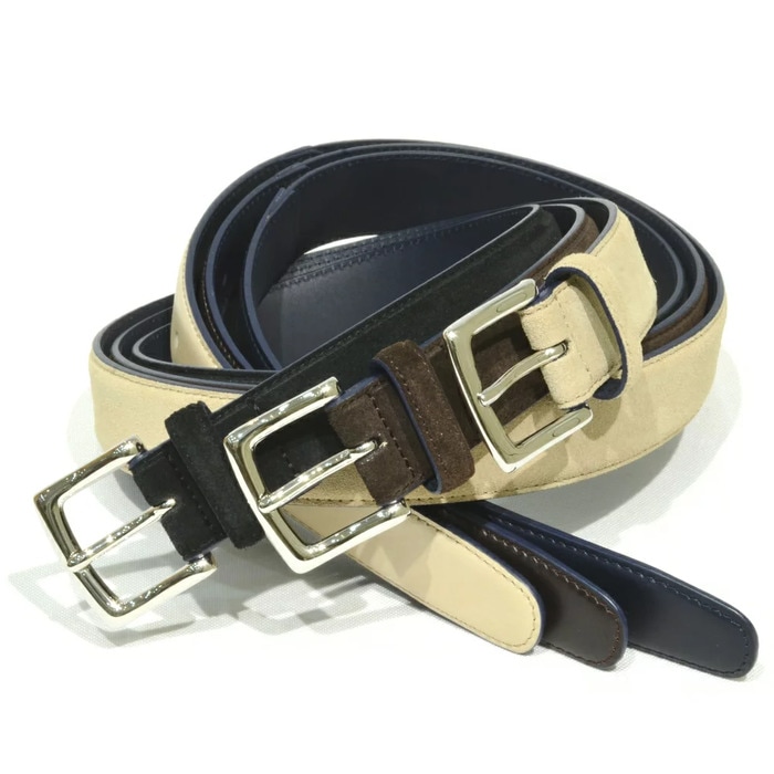 【SALE52%OFF】ARALDI1930（アラルディ1930）<br>カーフスエード×カーフレザーコンビベルト 4897/ALASKA 18161002022