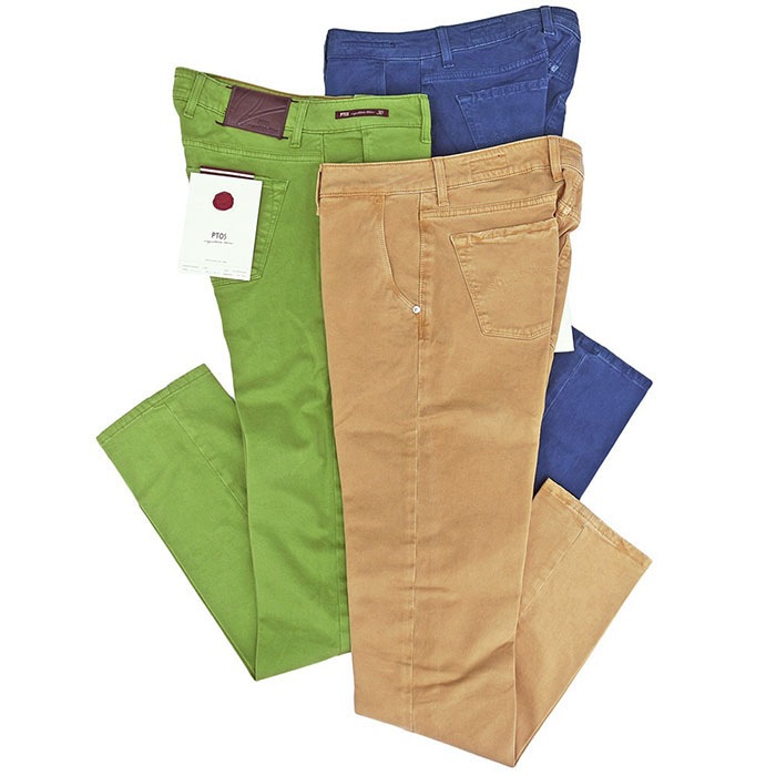 【40%OFF】PT05（ピーティーゼロチンクエ）MON'AMOUR コットン ストレッチ ガーメントダイ ピーチスキン カラーパンツ 33042018081