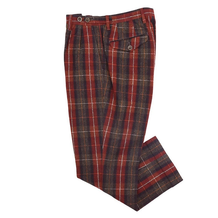 【SALE52%OFF】GTA（ジーティーアー）Design ウール コットン タータンチェック クロップド ツータック ジョッパーパンツ 33032006005