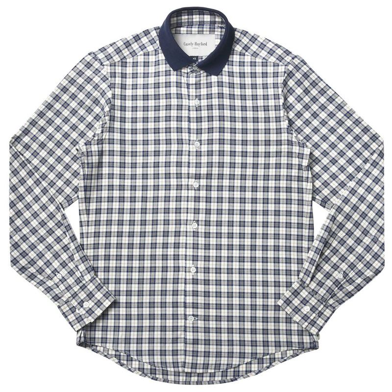 【SALE52%OFF】Casely Hayford（ケースリーヘイフォード）<br>ポロカラー クレリック タータンチェックシャツ 31031001065