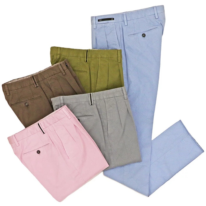 【SALE52%OFF】PT01（ピーティーゼロウーノ）Let's Surf コットン ストレッチ ツイル ボタニカル パンツ 33071005081