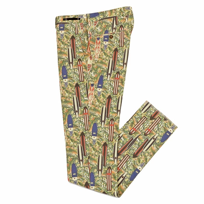 【SALE52%OFF】PT01（ピーティーゼロウーノ）SHAKA コットン ストレッチ ウォッシュド サーフボードプリント パンツ 33071033081