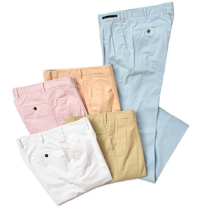 【SALE52%OFF】PT01（ピーティーゼロウーノ）<br>BUSINESS コットン リネン ストレッチ ツイル 2プリーツ パンツ 33081045081