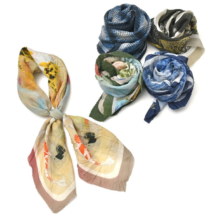 【SALE52%OFF】CONTROFIGURA(コントロフィグラ)<br>シルクプリントスカーフ SS18 18381400025