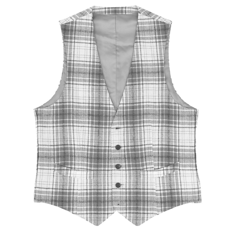 【SALE52%OFF】RING JACKET（リングヂャケット）<br>CREAMY WAFFLE ウールナチュラルストレッチ タータンチェック ジレ 34032002028