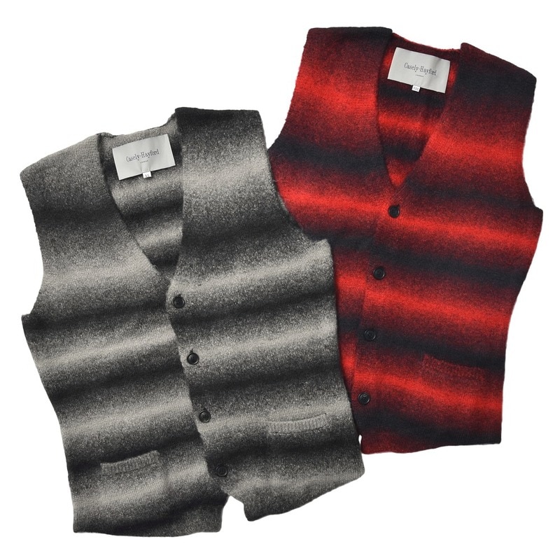 【SALE52%OFF】Casely Hayford（ケースリーヘイフォード）<br>アクリルアルパカ グラデーションボーダー ニットジレ 34042002065