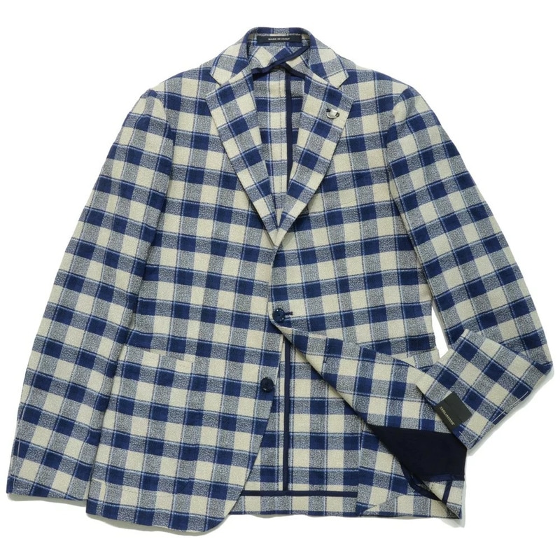 【40%OFF】TAGLIATORE(タリアトーレ)<br>MONTECARLOモンテカルロ コットンナイロンライトツィードブロックチェック2Bジャケット 1SMC22K/77QEG064 47061004054