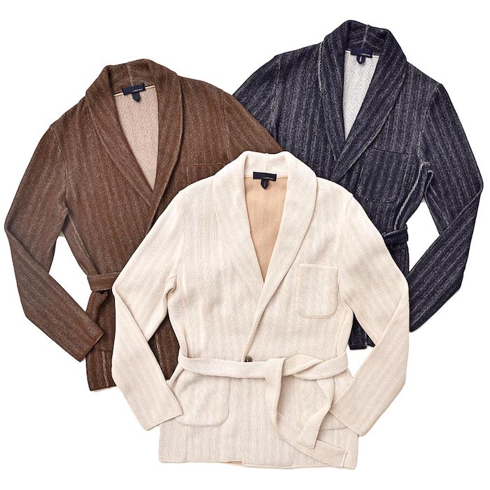 【40%OFF】LARDINI（ラルディーニ）<br>コットン メランジ ベルテッド ニットガウン 36081000022