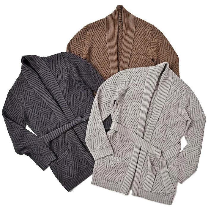 【SALE52%OFF】LARDINI（ラルディーニ）<br>ウール ジャガード ニットガウン 36072008022