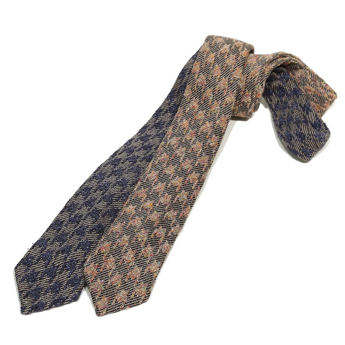 【40%OFF】DARKNOT（ダークノット）<br>シルク コットン ウール ジャガード ハウンドトゥース タイ 38252006035