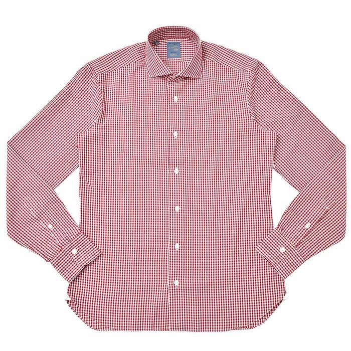 【40%OFF】BARBA（バルバ）<br>DANDY LIFE 102 ウォッシュドコットンピンオックスギンガムチェックセミワイドカラーシャツ（コルト丈） LGU026U01023Q 11082005022