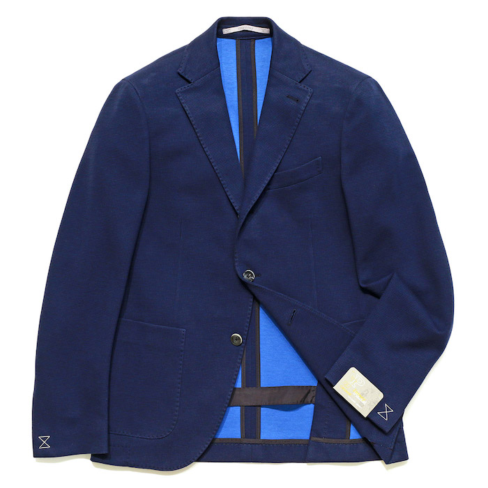 【SALE52%OFF】Cantarelli（カンタレリ）<br>Planet Jersey コットン ナイロン ジャージー ハウンドトゥース 3Bジャケット 37061004025