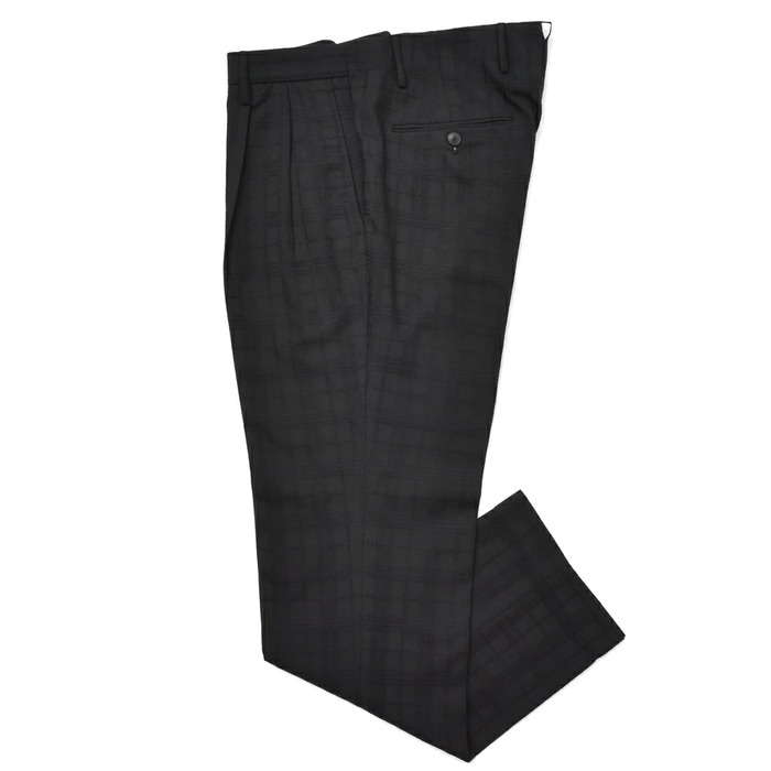 【SALE52%OFF】CellarDoor（セラードアー）<br>ウールポリエステルシャドーチェック2プリーツテーパードパンツ S.TROPEZ B145 13072011025