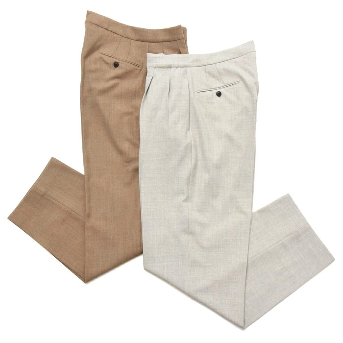 【40%OFF】CellarDoor（セラードアー）<br>ウールサキソニーストレッチ2Pワイドパンツ 1940 B196 13082407025