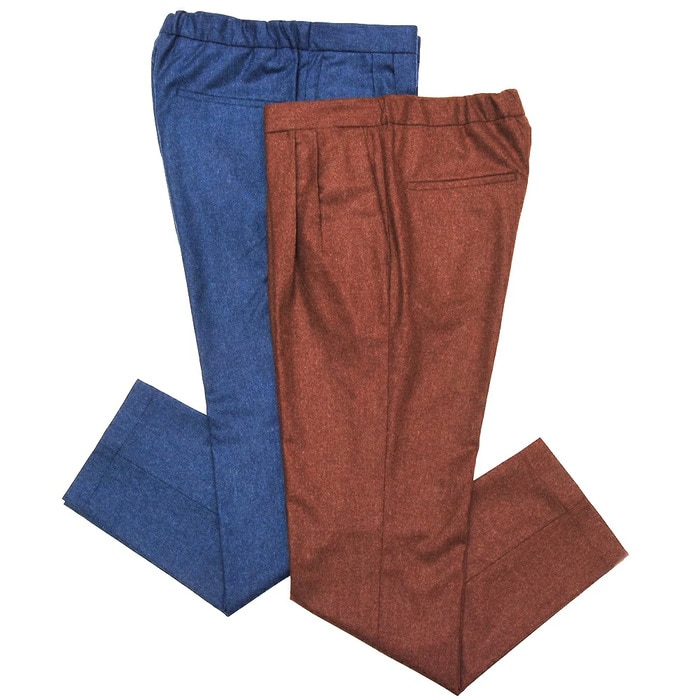 【SALE52%OFF】DEVORE Incipit（デヴォレ インチピット）<br>ナチュラルストレッチウールサキソニー2プリーツテーパードシャーリングパンツ LEISURE2/D0716 13082001105