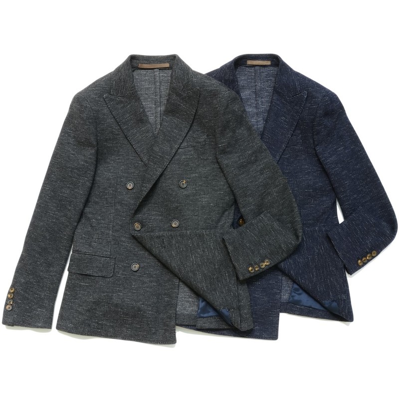 【SALE52%OFF】eleventy（イレブンティ）<br>ウールコットンジャージ6Bダブルジャケット979JA3016 17052002027