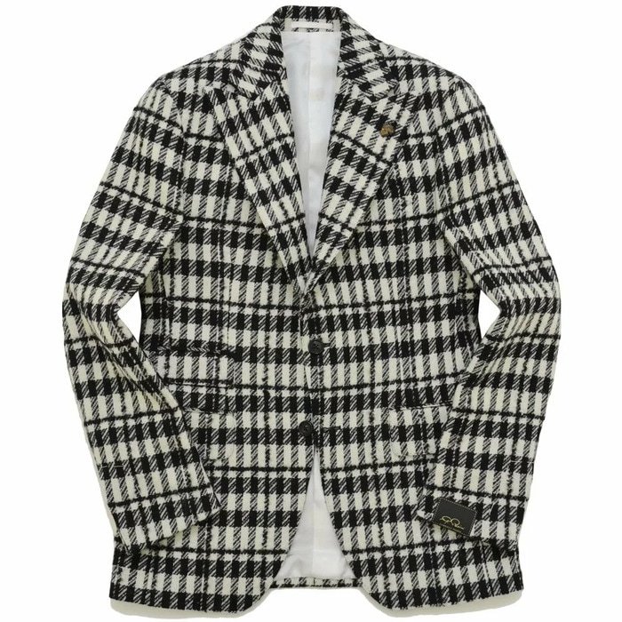 【40%OFF】GABRIELE PASINI(ガブリエレ パジーニ)<br>SARTORIA ウールアルパカモヘアライトツィードシェパードチェック3Bジャケット JG70015Q/SP7431 17062009022